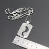 Michael Jackson Necklace Pendant Stainless Steel Dog Tag Moonwalk Logo 24‘’ Chain