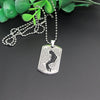 Michael Jackson Necklace Pendant Stainless Steel Dog Tag Moonwalk Logo 24‘’ Chain