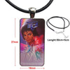 Michael Jackson We Are The World Glass Cabochon Pendant Necklace Rectangle Necklace For Lovers Friendship