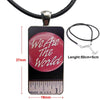 Michael Jackson We Are The World Glass Cabochon Pendant Necklace Rectangle Necklace For Lovers Friendship