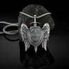 Michael Sword and Shield Angel Wings Wings Pendant Men's Vintage Necklace