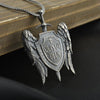 Michael Sword and Shield Archangel Wings Pendant Necklace Christian Men's Chain Necklace Religious Catholic Vintage Accessories