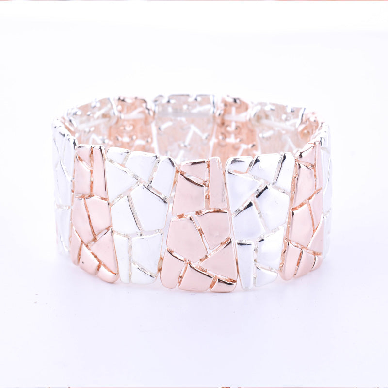 Fashion Brand alien Geometric Charm Elastic Bracelet Punk Rose Gold Color For Women Jewelry Wholesale