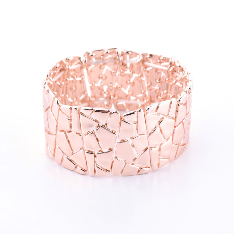 Fashion Brand alien Geometric Charm Elastic Bracelet Punk Rose Gold Color For Women Jewelry Wholesale