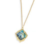 Mifeiya Geometric Rhombus Colorful Shell Pendant Necklace Gold Plated Long Chain for Women Party Jewelry