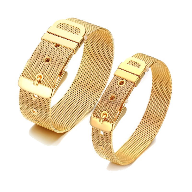 Milanese Mesh Bracelet Set for Men Women Stainless Steel Adjustbable Bangle Brackelts Male Female Couple Jewelry Gold Silvery