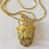 Milangirl  Necklaces & Pendants Mens Full Iced Out Rhinestone Lion Tag Pendant Cuban Chain Hip Hop necklaces pendants