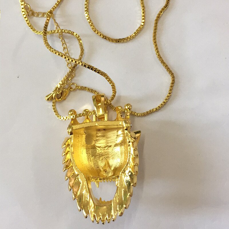 Milangirl  Necklaces & Pendants Mens Full Iced Out Rhinestone Lion Tag Pendant Cuban Chain Hip Hop necklaces pendants