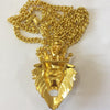 Milangirl Trendy Hip Hop Rock Punk Lion Head Shape Pendant Necklaces All Crystal   Domineering Necklace for Men Women