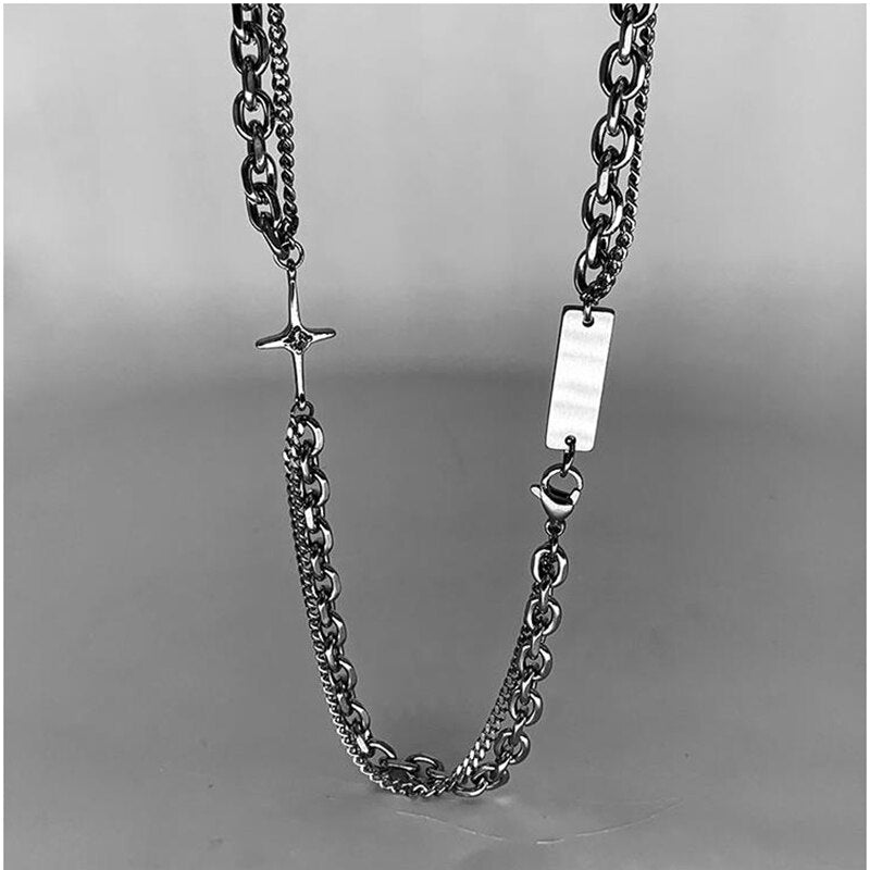 Millennial Style Multilayer Necklaces Unisex Hip-hop Link Chain Dainty Personality Winter Sweater chain Vintage Jewelry