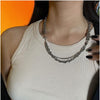 Millennial Style Multilayer Necklaces Unisex Hip-hop Link Chain Dainty Personality Winter Sweater chain Vintage Jewelry