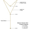 MinaMaMa Simple Y Shape Design Stainless Steel Thin Chain Crystal Pendant Necklace For Women Rhinestone Crystal Choker Jewelry