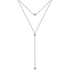 MinaMaMa Simple Y Shape Design Stainless Steel Thin Chain Crystal Pendant Necklace For Women Rhinestone Crystal Choker Jewelry