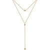 MinaMaMa Simple Y Shape Design Stainless Steel Thin Chain Crystal Pendant Necklace For Women Rhinestone Crystal Choker Jewelry