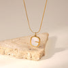 Minar White Shell Pendant Necklaces for Women Gold Color Twist Rope Chain Titanium Steel Necklace Casual Accessories