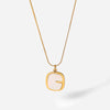 Minar White Shell Pendant Necklaces for Women Gold Color Twist Rope Chain Titanium Steel Necklace Casual Accessories