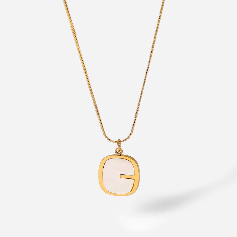 Minar White Shell Pendant Necklaces for Women Gold Color Twist Rope Chain Titanium Steel Necklace Casual Accessories