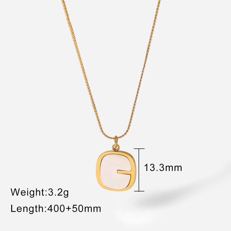 Minar White Shell Pendant Necklaces for Women Gold Color Twist Rope Chain Titanium Steel Necklace Casual Accessories