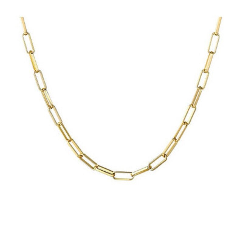 Minar Plain Multi-Type Hollow Link Chain Necklace for Women Ladies Geometric Gold Colour Alloy Chokers Necklace Accessories