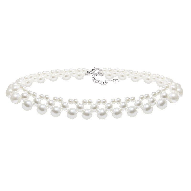 Minar Vintage Multi Imitation Pearl Necklaces for Women Lady Chunky Beads Chains Chokers Necklace Elegant French Jewelry 2021