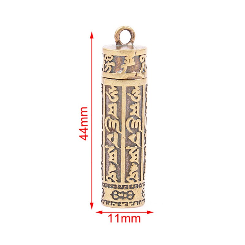 Mini Brass Pendant Necklace Brass Mantra Pendant Necklace Men and Women Vintage Ancient Brass Jewelry