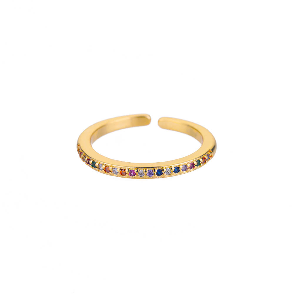 Mini Colorful Zircon Rings for Women Open Solid Band Stainless Steel Ring 2023 Trend  Engagement Wedding Jewelry anillos