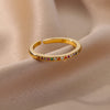 Mini Colorful Zircon Rings for Women Open Solid Band Stainless Steel Ring 2023 Trend  Engagement Wedding Jewelry anillos