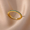 Mini Colorful Zircon Rings for Women Open Solid Band Stainless Steel Ring 2023 Trend  Engagement Wedding Jewelry anillos