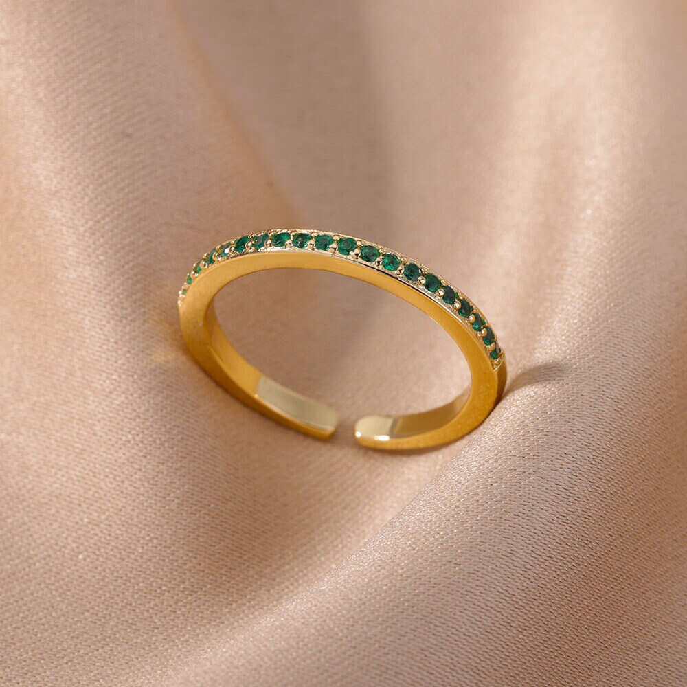 Mini Colorful Zircon Rings for Women Open Solid Band Stainless Steel Ring 2023 Trend  Engagement Wedding Jewelry anillos