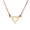 Mini Hollow Triangle Necklace Women Creative Simple Pyramid Necklaces Pendants Silver Gold color Alloy Long Necklace