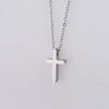 Mini Simple Stainless Steel Cross Pendant Necklace For Women Men Gold Color Chain Choker Prayer Female Jewelry