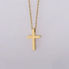 Mini Simple Stainless Steel Cross Pendant Necklace For Women Men Gold Color Chain Choker Prayer Female Jewelry