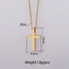 Mini Simple Stainless Steel Cross Pendant Necklace For Women Men Gold Color Chain Choker Prayer Female Jewelry