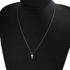 Mini Simple Stainless Steel Cross Pendant Necklace For Women Men Gold Color Chain Choker Prayer Female Jewelry