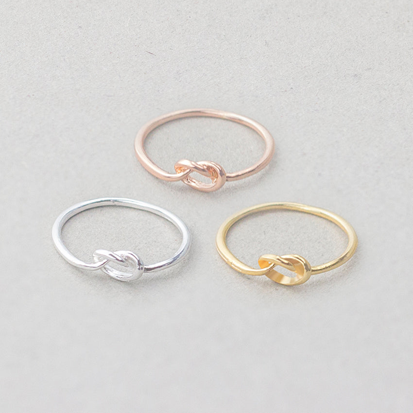 Minimal Minimalist Heart Knot Rings For Women Men Gold Silver Color Vintage Midi Ring Everyd Jewelry Simple Gifts