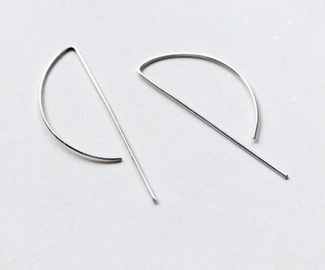 Minima 1pair (SO thin) 100% Real. 925 Sterling Silver Fine Jewelry Geometric P Ear dangle earrings GTLE1681