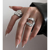 Minimalist 925 Silver Ring for Women Creative Irregular Geometric Aestethic Open Rings Birthday Party Jewelry Gift