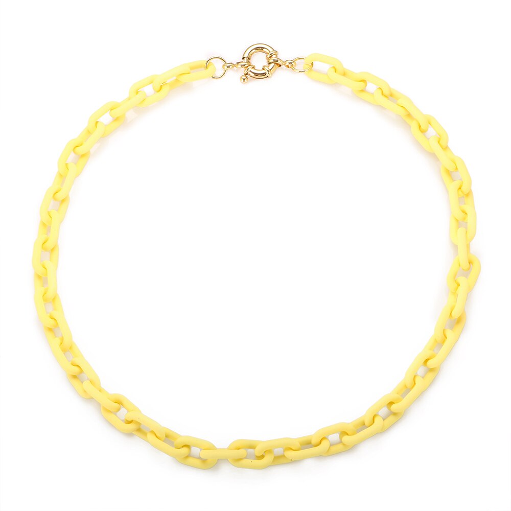 Minimalist Acrylic Link Chain Necklace Fresh Colorful Choker For Women Cute Necklace Jewelry Gift