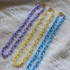 Minimalist Acrylic Link Chain Necklace Fresh Colorful Choker For Women Cute Necklace Jewelry Gift
