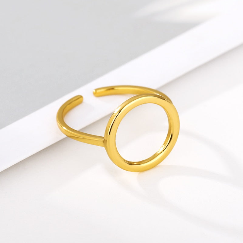 Minimalist Circle Rings for Women Stainless Steel Ring Adjustable Geometric Round Knuckle Rings Jewelry bague femme