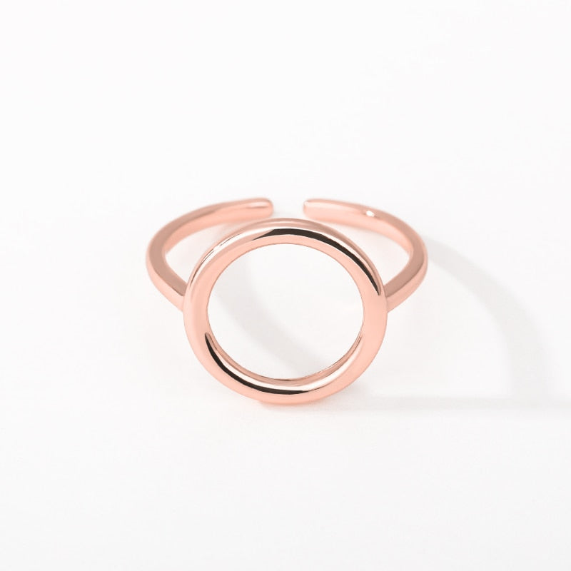Minimalist Circle Rings for Women Stainless Steel Ring Adjustable Geometric Round Knuckle Rings Jewelry bague femme