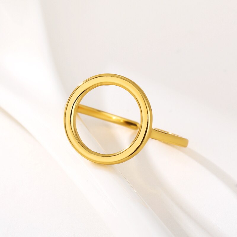 Minimalist Circle Rings for Women Stainless Steel Ring Adjustable Geometric Round Knuckle Rings Jewelry bague femme