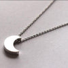 Minimalist Crescent Moon Silver Gold color Long Necklace Women Jewelry Solid Chain Pendant Necklace
