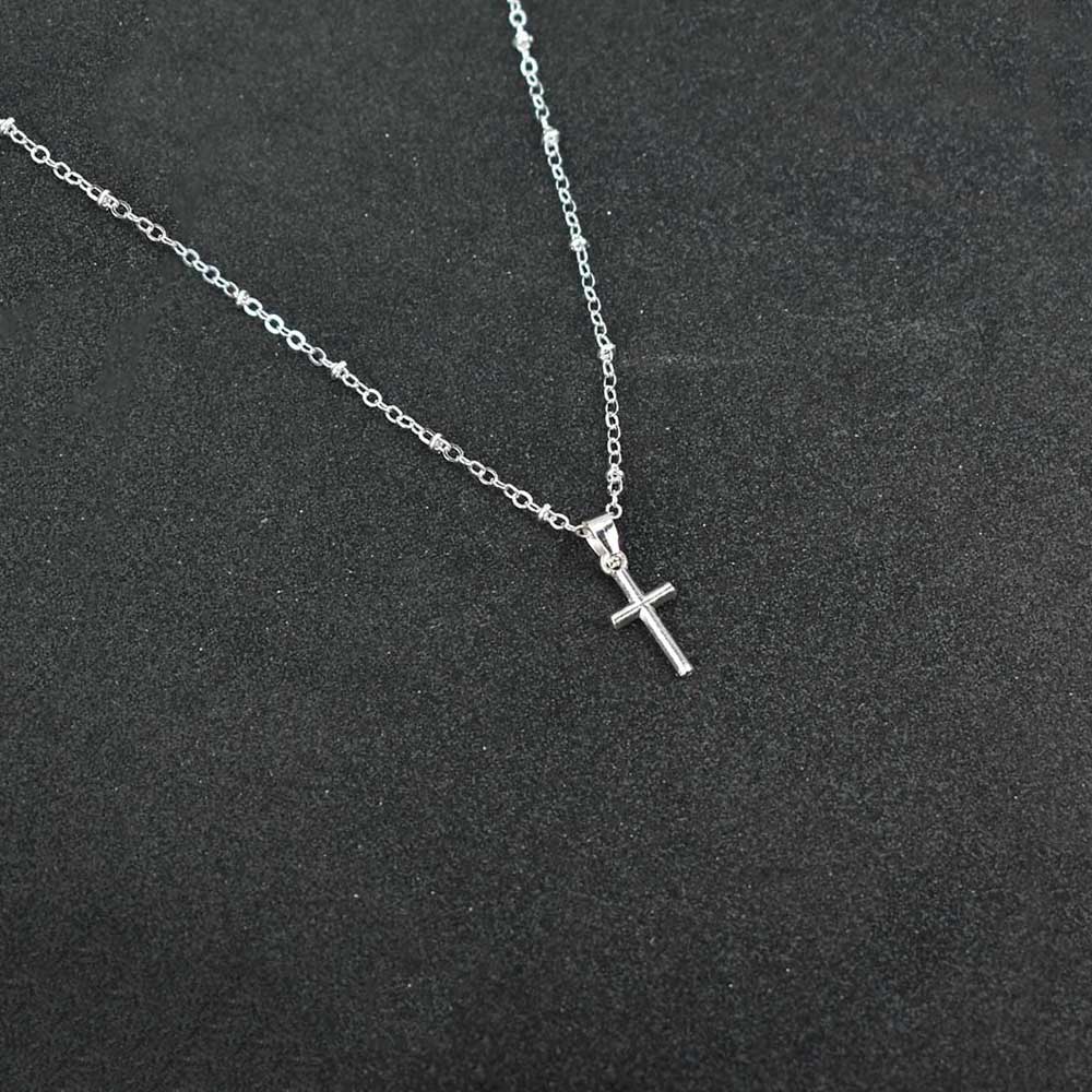 Minimalist Cross Moon Pendant Necklace Women Bohemian Metal Jewelry Silver Color Chain Choker Female Party Gift Bijoux Collares