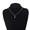 Minimalist Cross Moon Pendant Necklace Women Bohemian Metal Jewelry Silver Color Chain Choker Female Party Gift Bijoux Collares