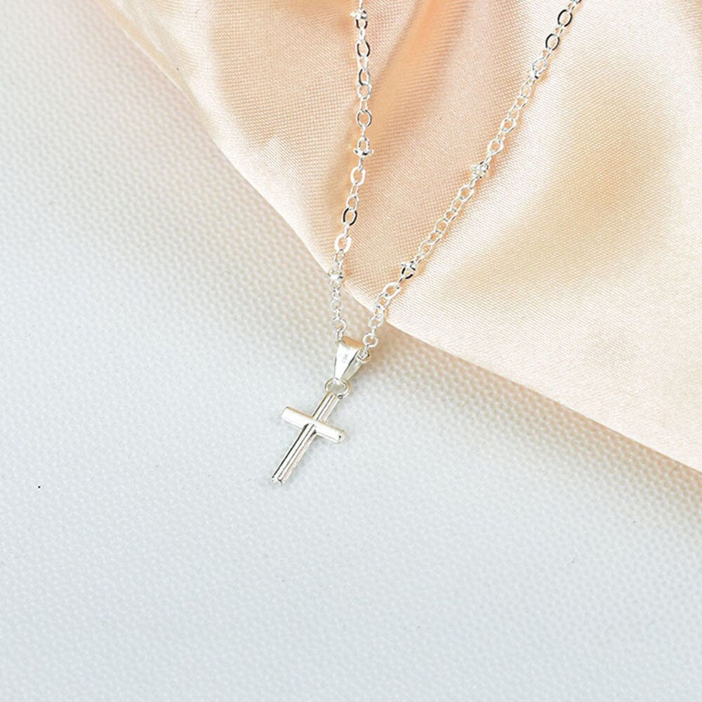 Minimalist Cross Moon Pendant Necklace Women Bohemian Metal Jewelry Silver Color Chain Choker Female Party Gift Bijoux Collares