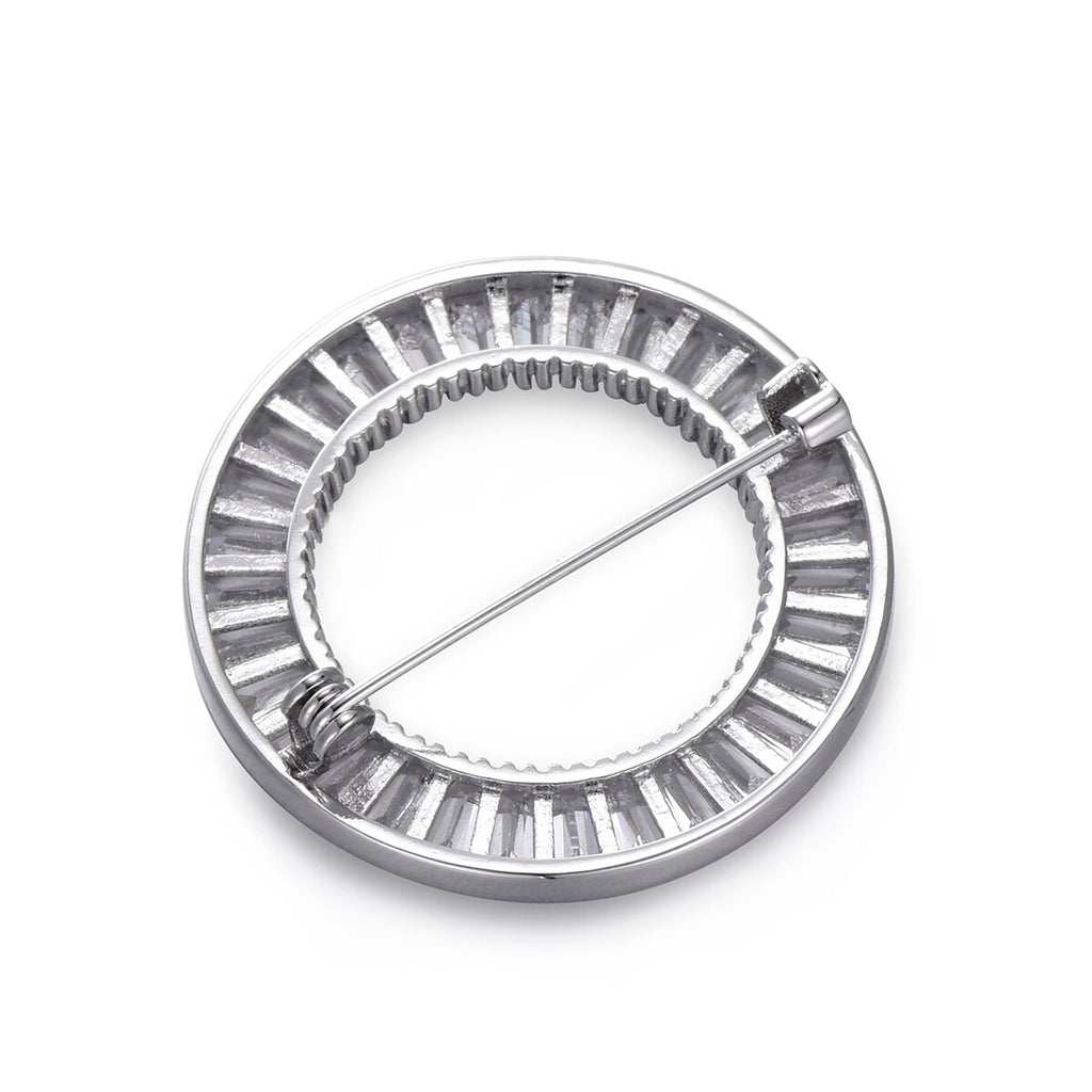 Minimalist Design CZ Round Brooch For Women Lady Silvery/Rose Gold Corsage Pins Brooches  Costume Trendy Quality Jewelry 2022