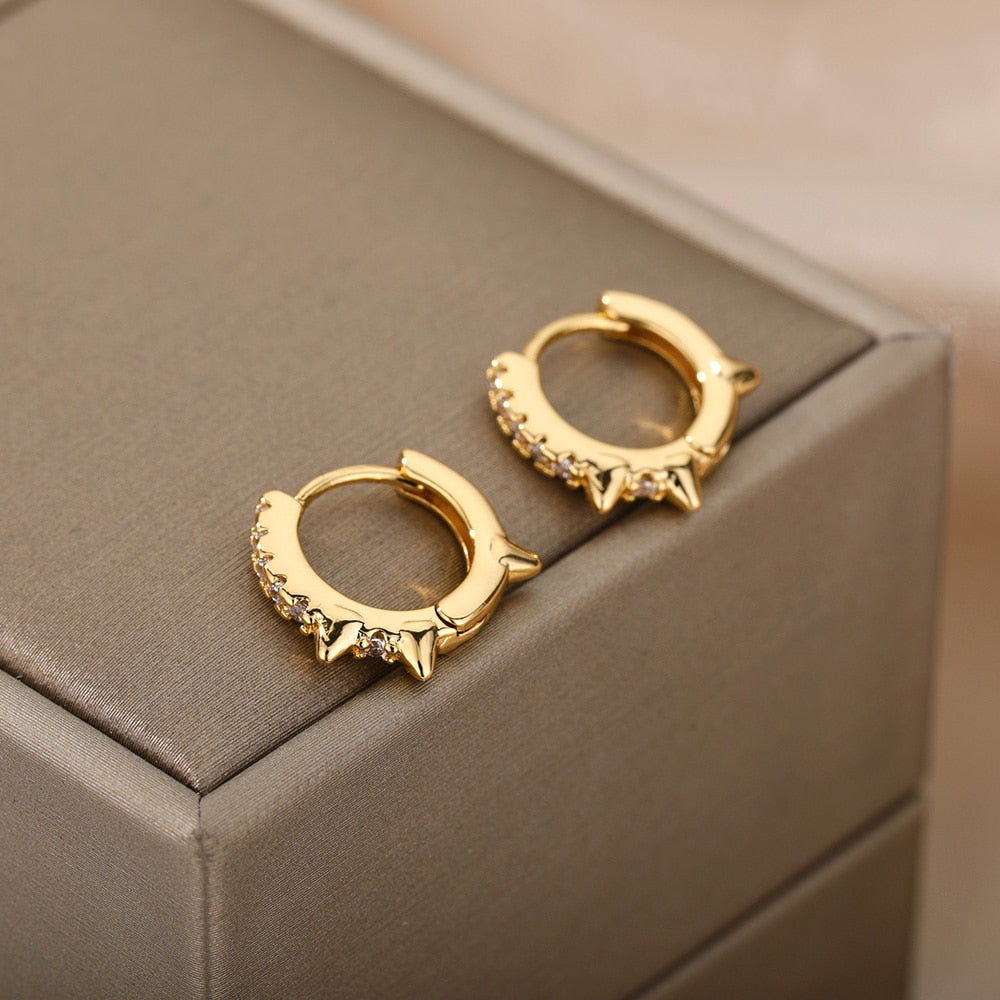 Minimalist Hoop Earrings For Women Stainless Steel Gold Color Earring 2023 Trend Wedding Band Couple Jewelry Accessories mujer