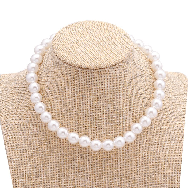 Minimalist Imitation Pearl Choker Necklace For Women Bridesmaid Short Chain Necklaces Jewelry Gift 2021