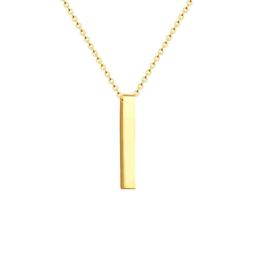 Minimalist Jewelry Geometric Square Vertical Long Bar Necklaces Pendants For Women Men Stainless Steel Gold Silver Bijoux Femme